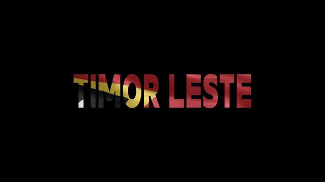 Timor Leste neon sign glowing on black background with national country name text