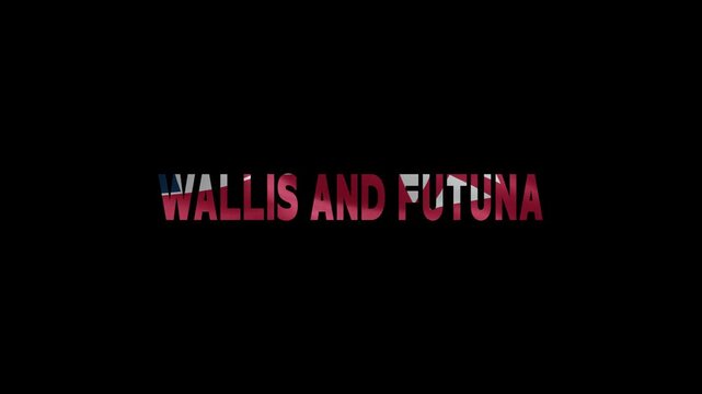 Wallis and Futuna neon sign glowing on black background with country name text
