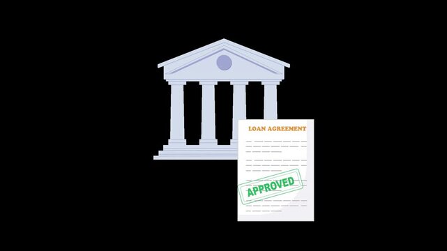 bank mortgage approval home loan agreement finance alpha channel animation