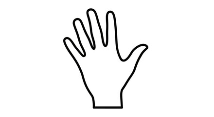 Obraz premium Outline of a human hand open palm isolated on white background