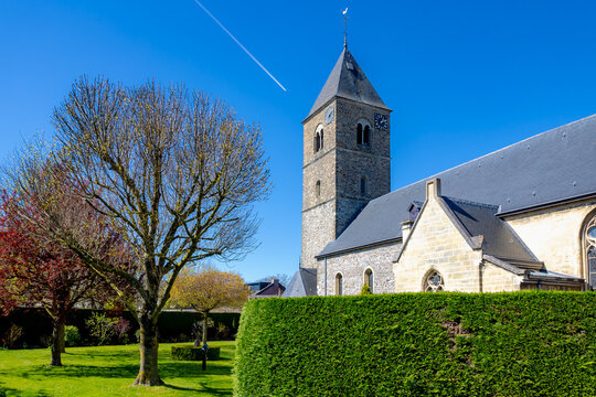 The Sint-Pancratiuskerk (Church) in Mesch, A small village in the Dutch province of Limburg in the municipality of Eijsden-Margraten in the southern part near border between Netherlands and Belgium