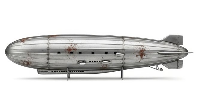Vintage silver zeppelin airship model