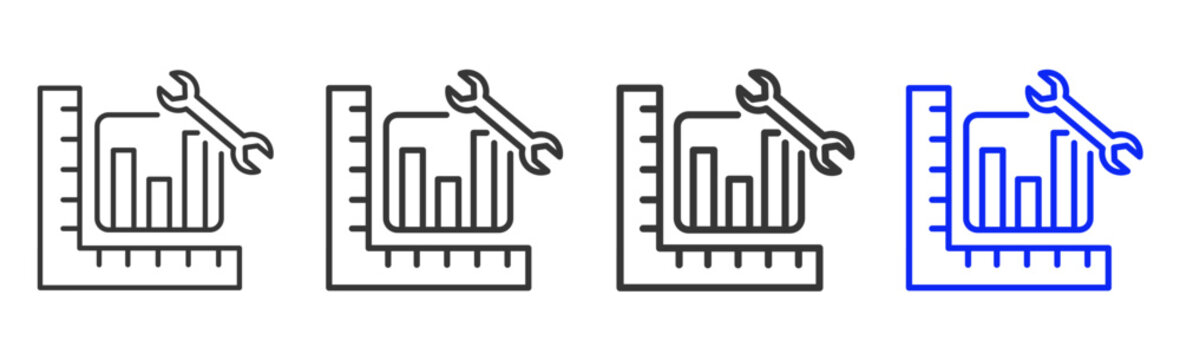 Service Blueprint Icon Collection Creative Outline Style for Business Model Management Process Strategy Planning Finance Analytics Startup and Team Collaboration