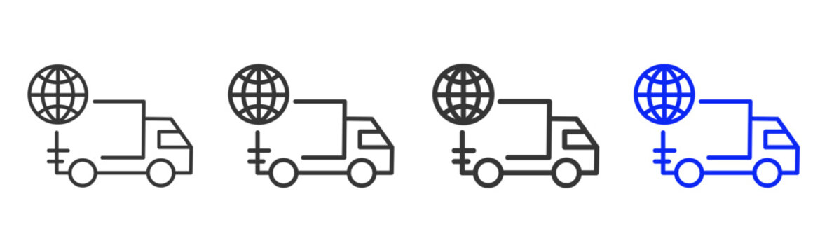 Global Distribution Icon Collection Creative Outline Style for Business Model Management Process Strategy Planning Finance Analytics Startup and Team Collaboration