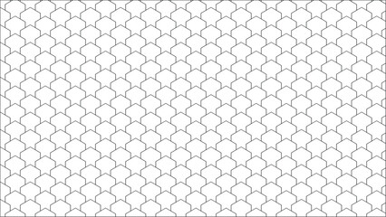 Black and white geometric seamless pattern with overlapping hexagon scales abstract line art background vector illustration texture tile for fabric wrapping paper wallpaper © Samartho