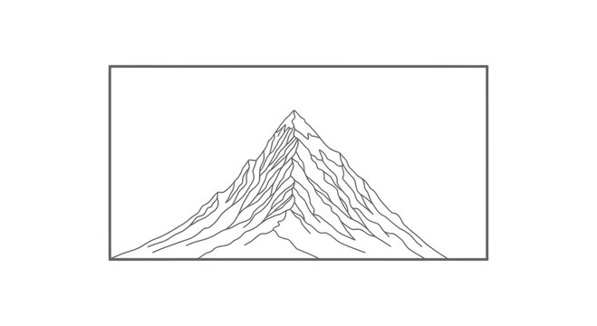 Majestic Mountain Peak, Sharp Ridges, Dramatic Landscape Illustration