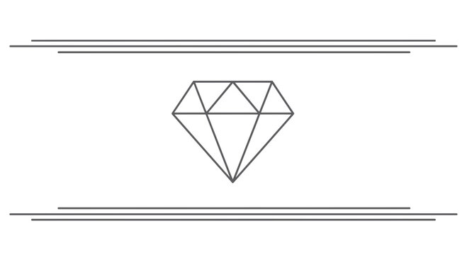 Minimalist Diamond Icon with Geometric Lines and Borders