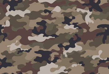 Fototapeta premium Trendy camouflage background, military vector seamless pattern