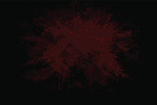 Abstract Red Blood Splash and Splatter Explosion on Drk Textured Slate Wall Bacground, Horror and Grungy tyle Vector Illustration fr Halloween, Crime Scene, r Dramatic Artistic Design