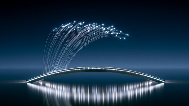 A bridge as a symbol of a fiber-optic connection