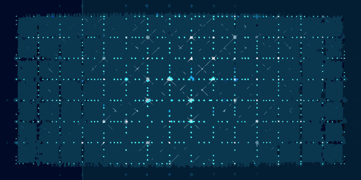 Blue dot grid pattern with varying light intensity abstract digital background