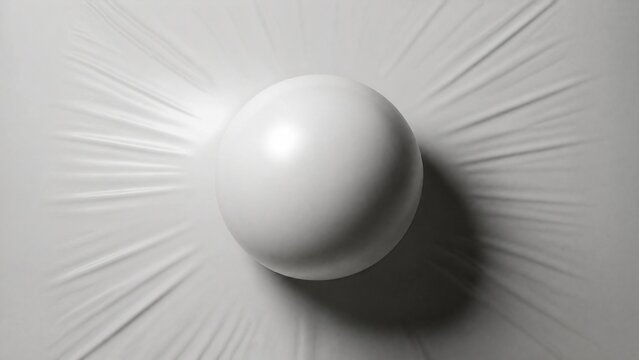 taut. Sphere bulging from a stretched elastic membrane, creating tension. STEM education sheets, lab safety posters, designed for STEM education and laboratory safety posters, highlights discovery.