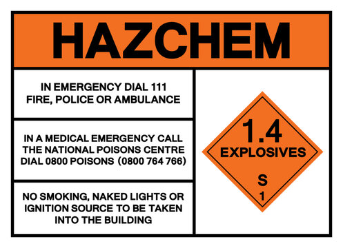 Hazard Chemical Classs 1 Explosives 1.4S Symbol Sign , Vector Illustration, Isolate On White Background Label.EPS10