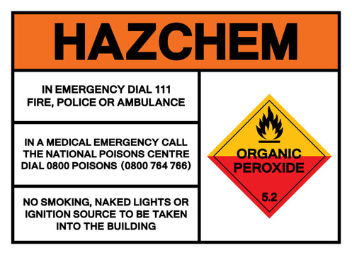 Hazard Chemical Organic Peroxide Class 5.2 Symbol Sign ,Vector Illustration, Isolate On White Background Label .EPS10