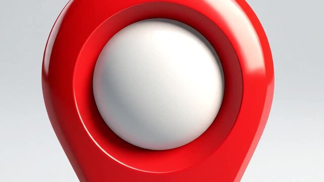 A glossy red location pin icon isolated on a white background