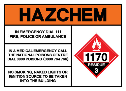 Hazard Chemical Ethyl Alcohol Ethanol UN1170 Residue Class 3 Symbol Sign, Vector Illustration, Isolate On White Background, Label .EPS10
