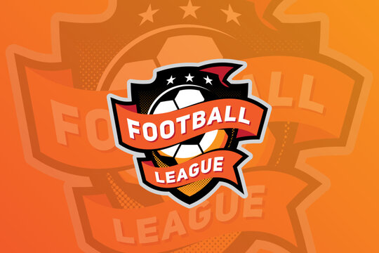 Clean and Dynamic Sports League Emblem Design with Modern Typography