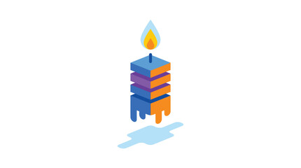 Fototapeta premium 3d floating magic candle icon with vibrant colors stylized flames dripping wax effect modern digital design minimalistic background glowing illumination artistic illustration abstract
