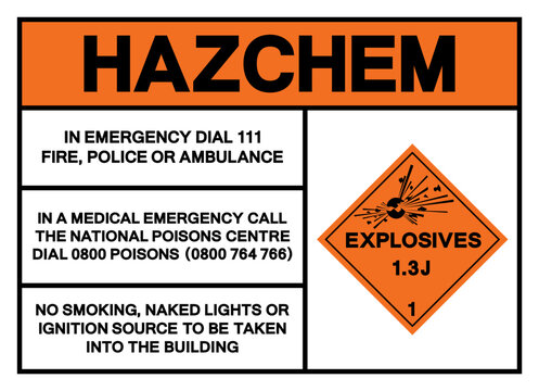 Hazard Chemical Classs 1 Explosives 1.3J Symbol Sign , Vector Illustration, Isolate On White Background Label.EPS10