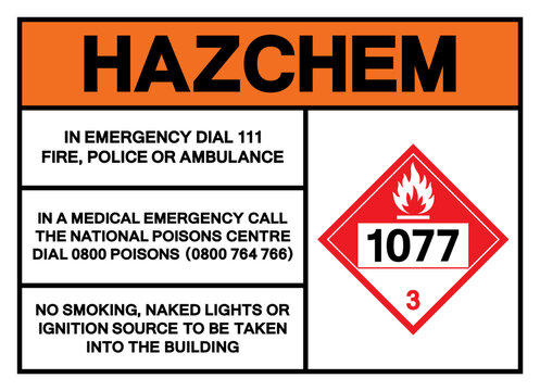 Hazard Chemical Propylene NOS UN1077 Symbol Sign, Vector Illustration, Isolate On White Background, Label.EPS10