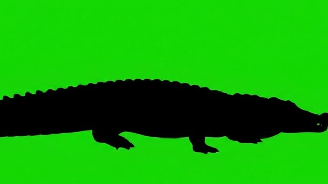 Crocodile silhouette vector animation video