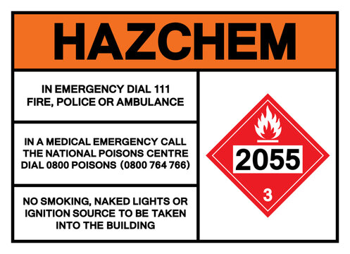 Hazard Chemical Styrene monomer UN2055 Symbol Sign, Vector Illustration, Isolate On White Background, Label .EPS10