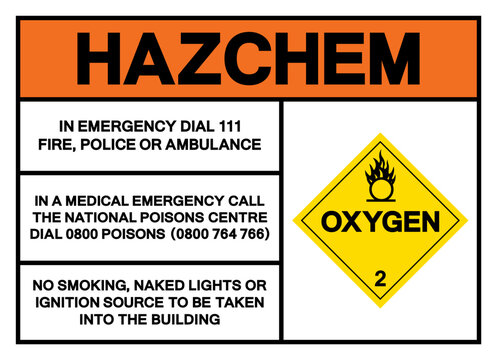 Hazard Chemical Oxygen Class 2 Symbol Sign, Vector Illustration, Isolate On White Background, Label .EPS10