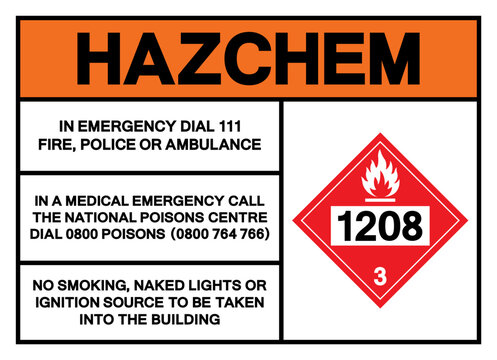 Hazard Chemical Class 3 Hexanes UN1208 Symbol Sign, Vector Illustration, Isolate On White Background, Label .EPS10