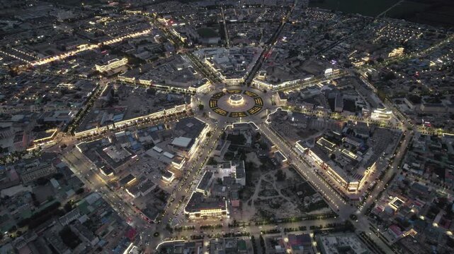 Aerial Drone Raw Footage of Tekes Bagua City, Xinjiang, China