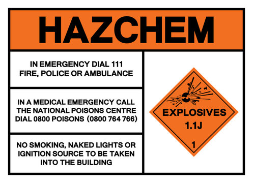 Hazard Chemical Classs 1 Explosives 1.1J Symbol Sign , Vector Illustration, Isolate On White Background Label.EPS10