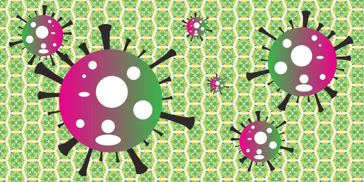 Monkeypox, corona virus or influenza superbug in cell, digital view of coronavirus on green background, 3d render. COVID-19, smallpox virus, omicron variant, mutation, tech and science for wallpaper.