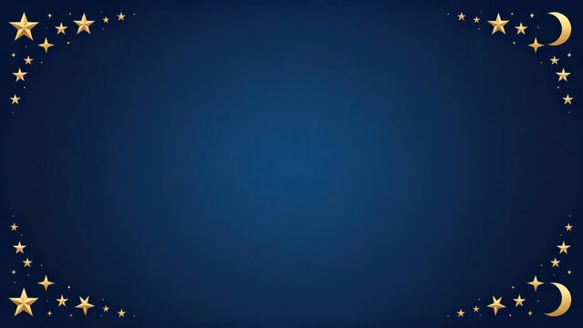 Golden stars midnight blue background