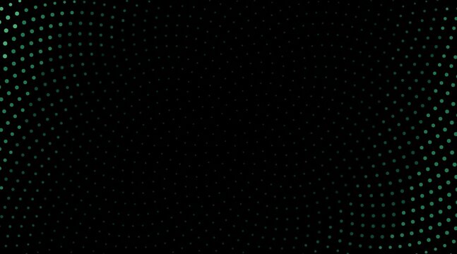 Abstract geometric green halftone dot pattern illustration on dark background