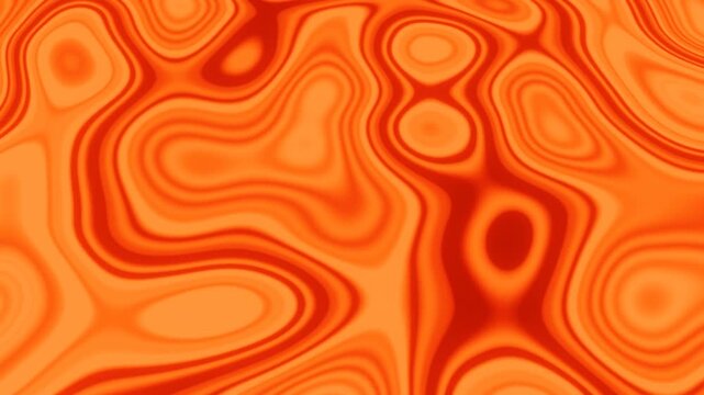 orange liquid marble flowing background loop.  lava flow ink marble texture motion graphics.  
