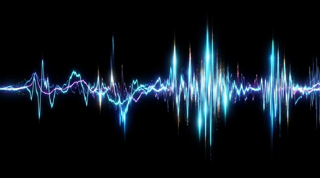 Dynamic Sound Wave Pattern with Vibrant Blue Highlights and Digital Effect.