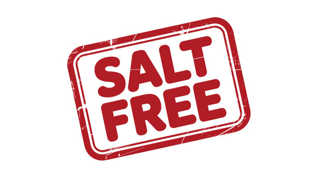 Red salt free stamp on white background for food labeling