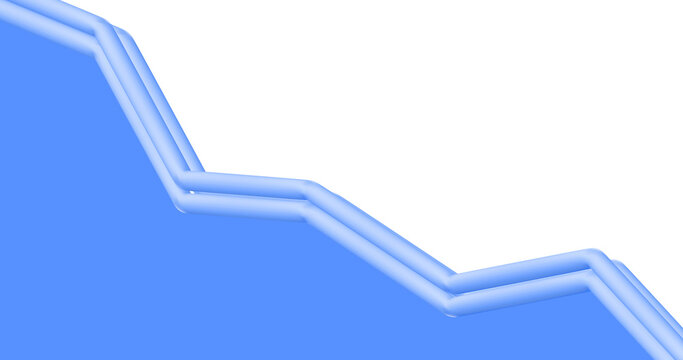 Abstract Blue 3D Geometric Zig-Zag Line Element