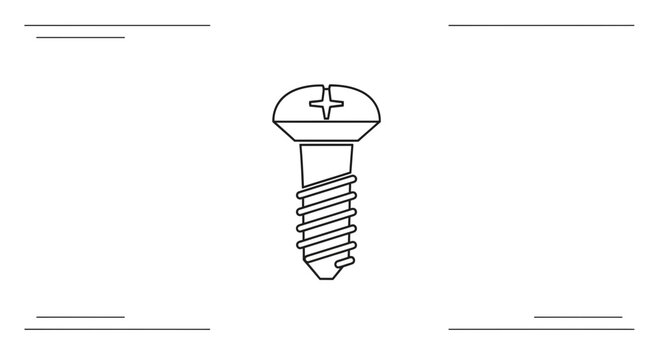 Simple Line Drawing of a Phillips Head Screw