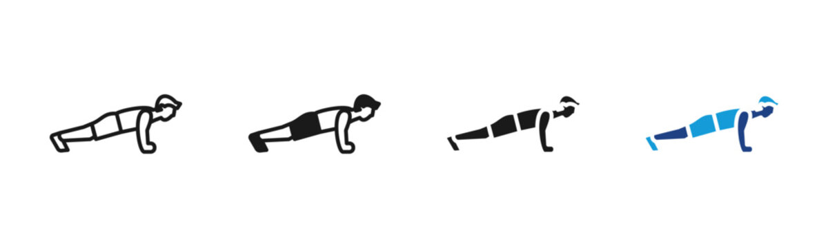 Push Up icon set multiple style collection
