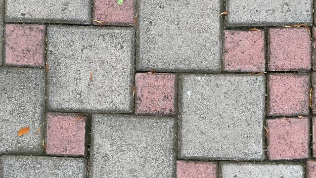 Paving Stones Pattern with Pink and Gray Squares