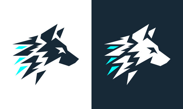 Abstract geometric wolf head ...