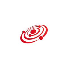 Futuristic Purple Planetary Orbit Abstract Logo © Heisenberg1992