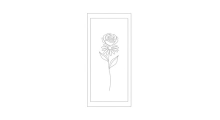 Fototapeta premium Minimalist Single Line Drawing of Daisy and Rose Flower