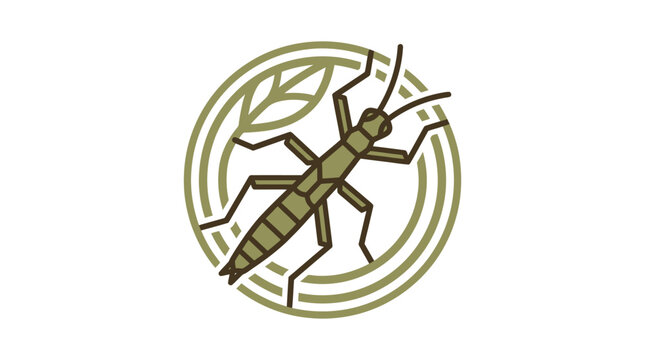 Stick Insect Minimalist Badge Design
