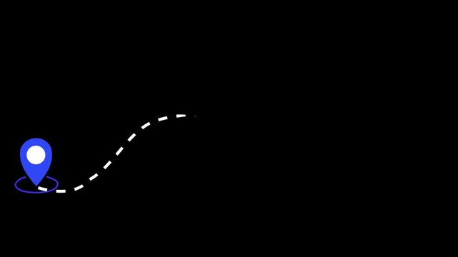 Clean destination motion on black screen, tourism route design for cinematic editing and travel 4k.