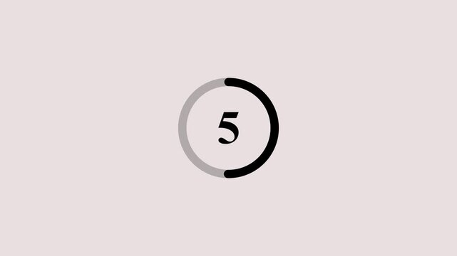 Countdown timer animation from 10 to 0 , One minute countdown timer from 10 to 0 on transparent background, Countdown animation with alpha channel. on black background