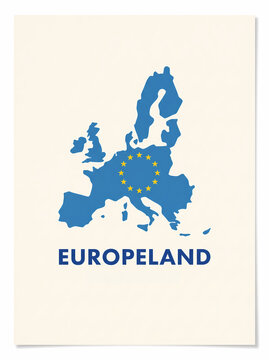 Conceptual vision poster of Europeland as a unified European federation