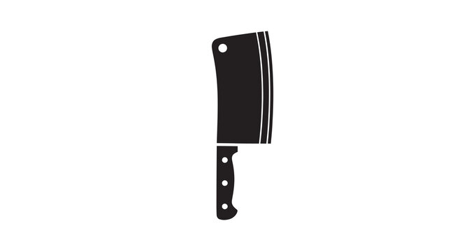 Cleaver Silhouette On White Background A Kitchen Cutting Tool