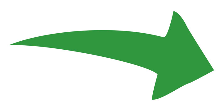 Green arrow vector icon showing direction symbol with flat style design. Jump icon	
