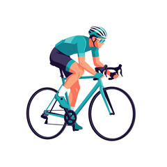 Naklejka premium Cyclist on Bicycle: Vector Illustration of Sport Activity